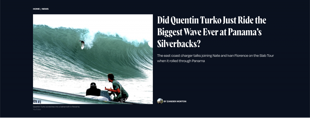 Quentin Turko desafía una de las olas más grandes surfeadas en Panamá